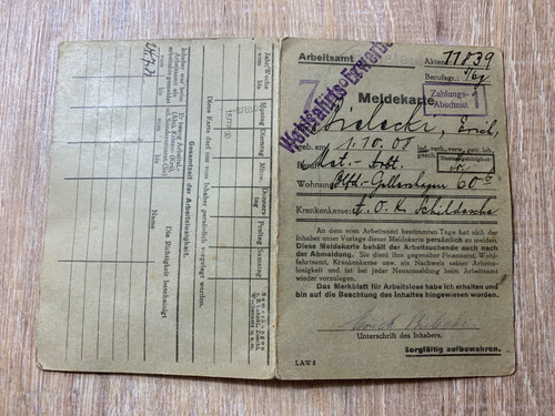 Meldekarte arbeitsamt - meldekarte,